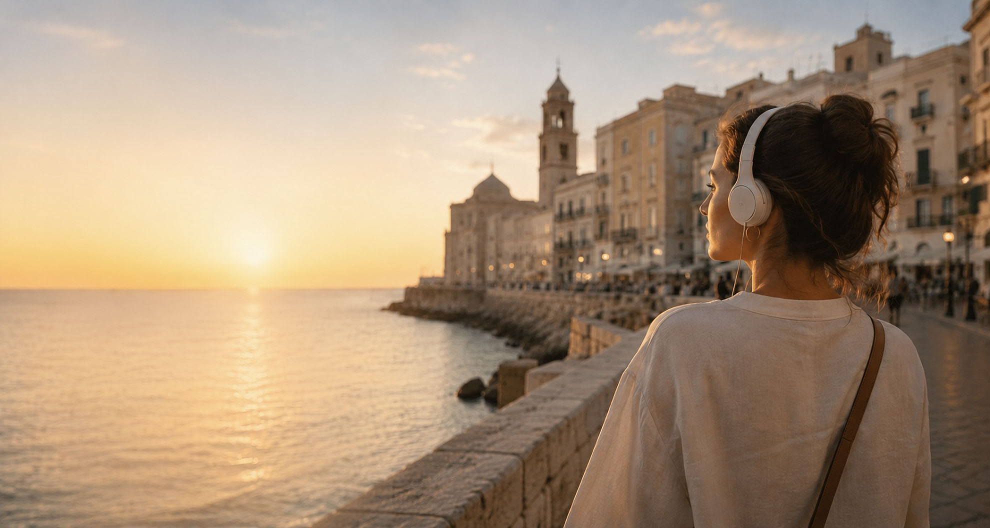 Bari, veduta del centro storico e del lungomare